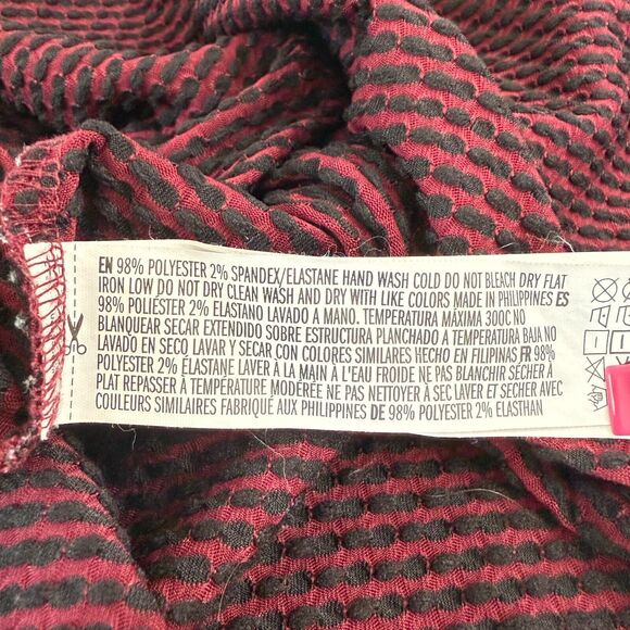 Womens Skater Dress Sz Small Burgundy Fit Flare Mini Y2K Sleeveless Stretch - Picture 8 of 9